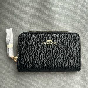 Coach black card case pocket size